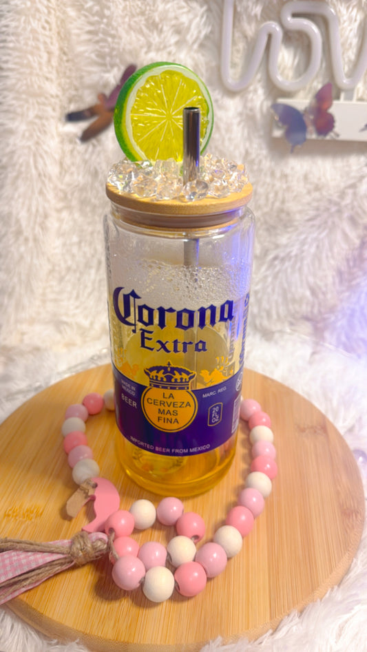 Corona Beer Snowglobe glass cup 20 oz.