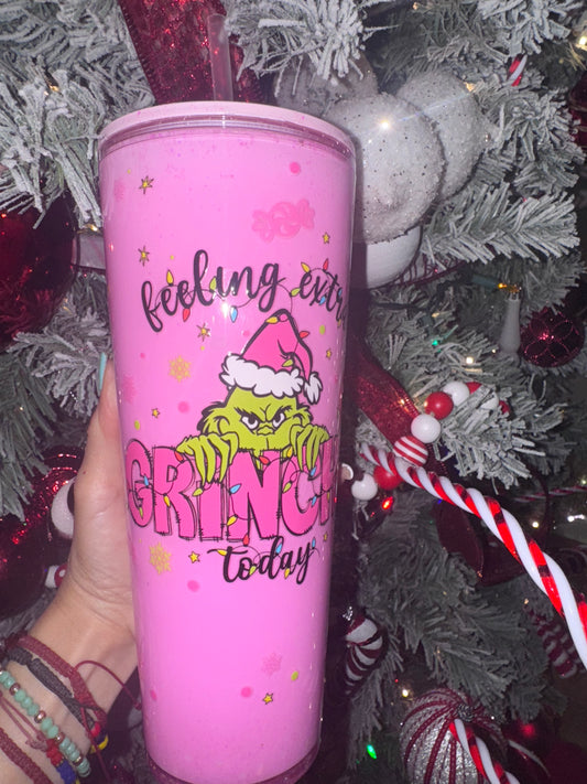 Pink Grinch  Snowglobe