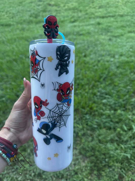 Termo Spider-Man uvdtf stickers 20 oz