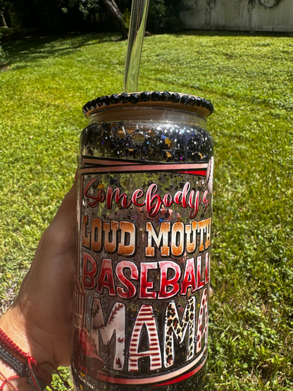 Baseball MAMA glass cup snowglobe