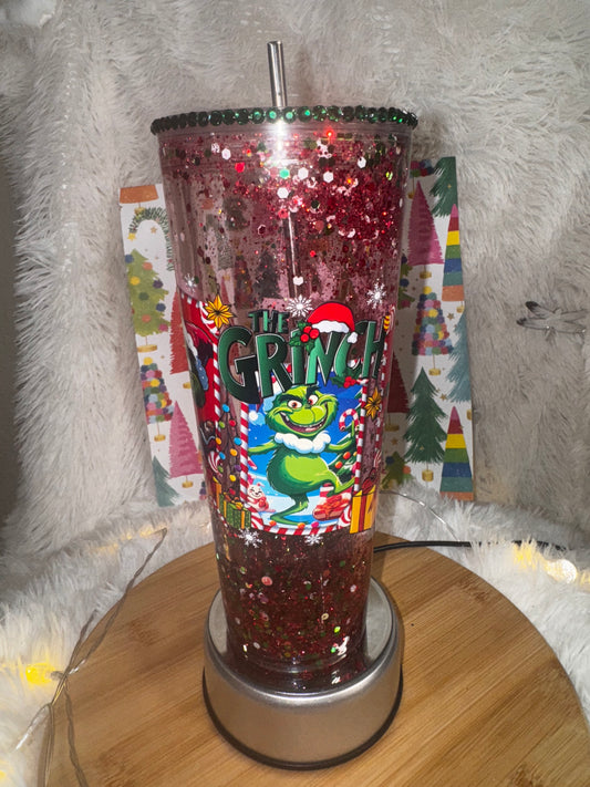 Christmas Grinch Starbucks tumbler Snowglobe