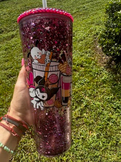 Sturbucks tumbler snowglobe hello kitty and friends,,,