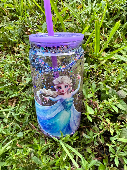 Frozen Acrylic cup with glitter!